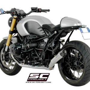 Conic GP-TECH Muffler, brushed stainless Steel, with Carbon fiber end cap