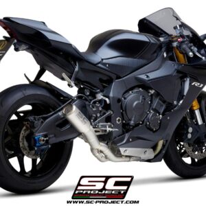 CR-T titanium exhaust, with stoneguard grid, with de-cat link pipe - YZF R1 (2020 - 2025) - R1M