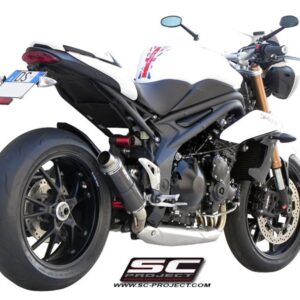 GP-M2 Muffler, low position, Carbon fiber, with CNC machined exit pipe