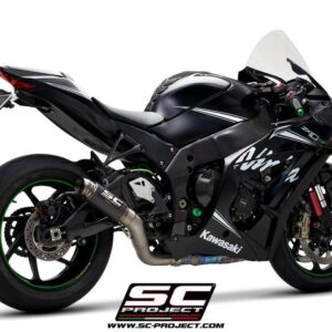 GP70-R Muffler, carbon fiber, with titanium end cap, with de-cat link pipe