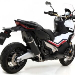 HONDA X-ADV 17/19 HOMOLOGATED ALUMINIUMDARK RACE-TECH SILENCER WITH CARBON END CAP FOR ORIGINAL AND ARROW COLLECTOR