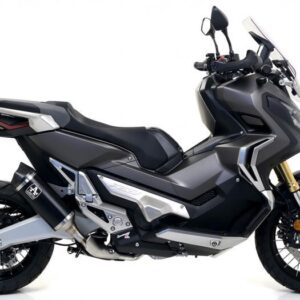 HONDA X-ADV 17/19 HOMOLOGATED ALUMINIUMDARK RACE-TECH SILENCER WITH CARBON END CAP FOR ORIGINAL AND ARROW COLLECTOR
