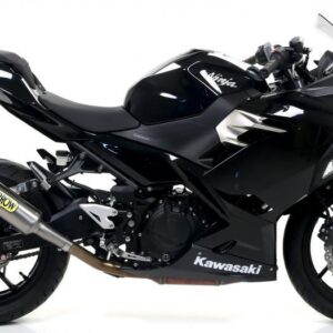 KAWASAKI NINJA 400/Z400 18/19 HOMOLO. TITANIUM GP2 SILENCER WITH WELDED LINK PIPE FOR ORIGINAL AND ARROW COLLECTORS