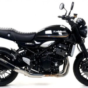 KAWASAKI Z 900RS18 HOMOLOGATED NICHROM DARK REBEL SILENCER WITH WELDED LINK PIPE AND ALUMINIUM END CAP