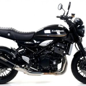 KAWASAKI Z 900RS18 HOMOLOGATED NICHROM DARK REBEL SILENCER WITH WELDED LINK PIPE AND CARBON END CAP
