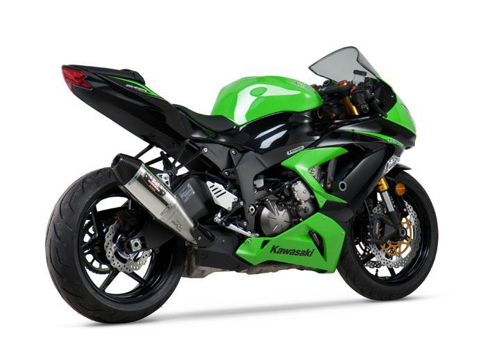 【an】 KAWASAKI ZX-6R 13-18 RS-4 Stainless Slip-On Exhaust, w/ Stainless