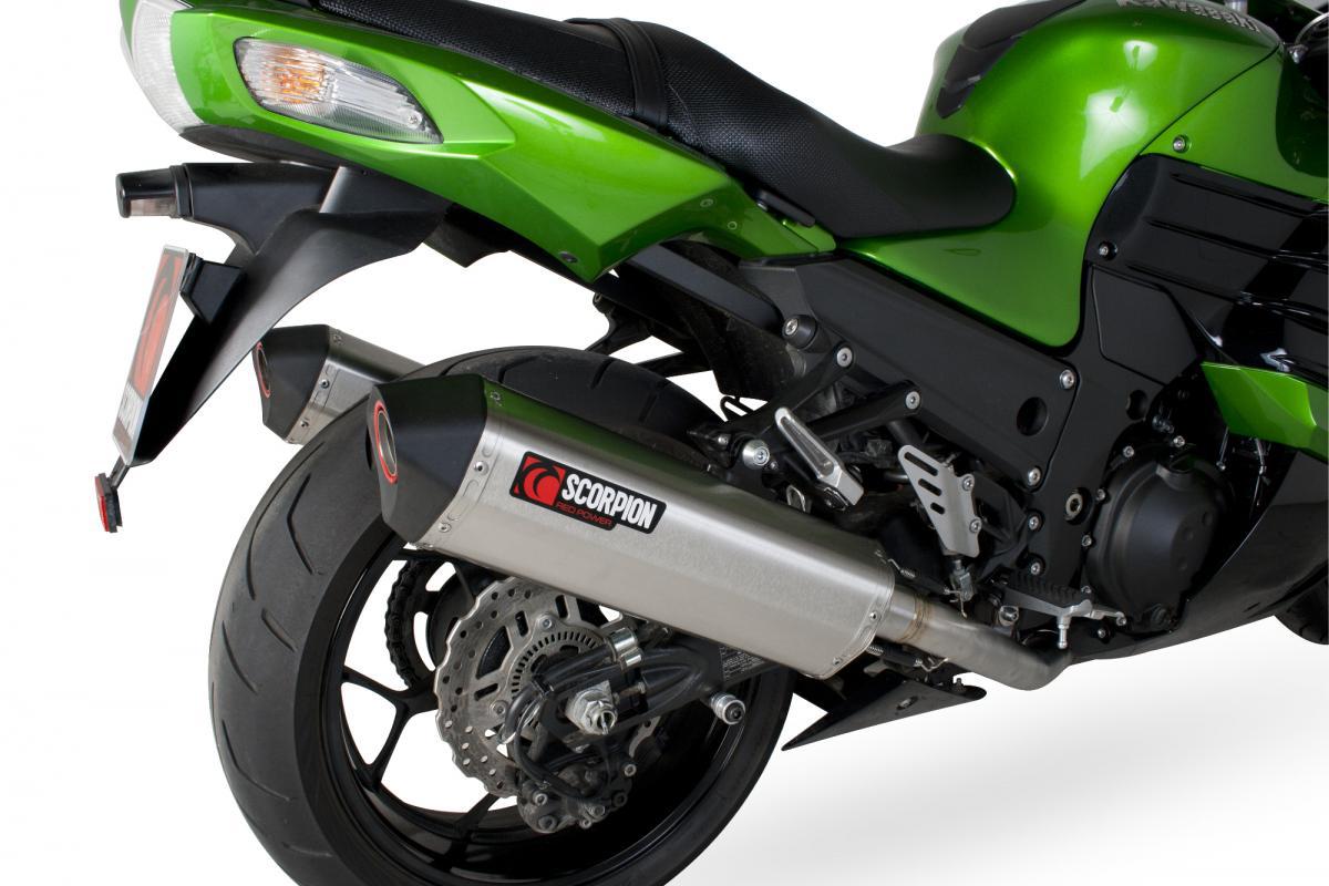 Kawasaki ZZR1400 2012-2020 Serket Parallel Slip-on (Pair) Brushed Stainless Steel Sleeve - Bild 4