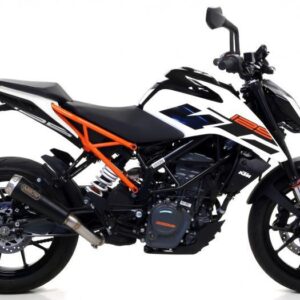 KTM DUKE 125 17 HOMOLOGATED NICHROM DARK PRO-RACE SILENCER WITH DB KILLER WITH WELDED LINK PIPE FOR ORIGINAL COLL.