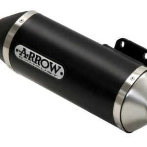 KYMCO DOWNTOWN 350 I15 HOMOLOGATED ALUDARK ACE-TECH SILENCER WITH BLACK STEELEND CAP + LINK PIPE FOR ORIGINAL COLL.