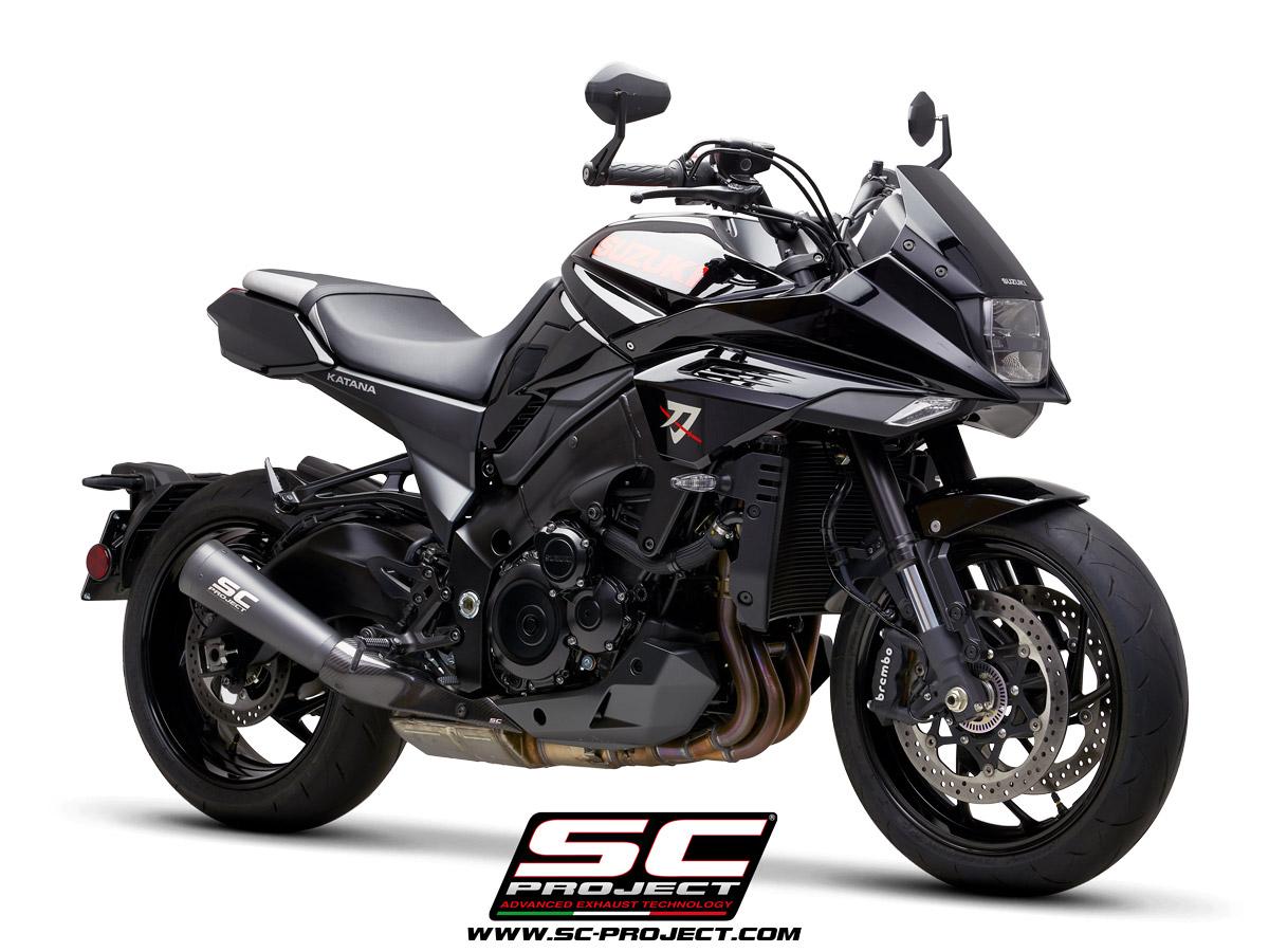 Metal Black stainless steel exhaust, with black & silver paint CNC machined end cap - KATANA (2019 - 2020) - Bild 3