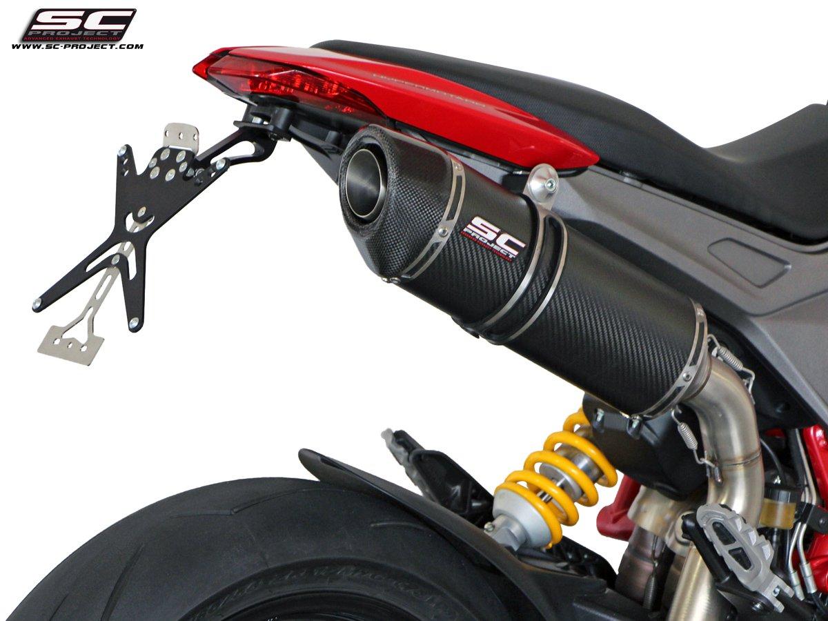 Oval Muffler, high position, titanium, with Carbon fiber end cap - Bild 3