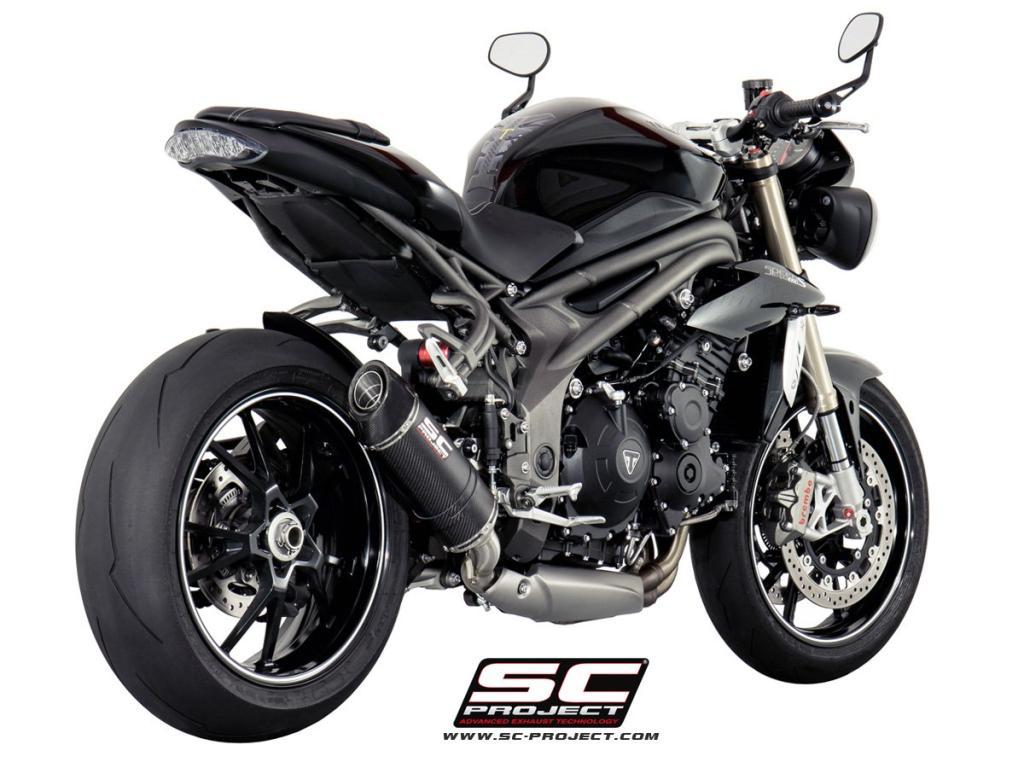 Oval carbon exhaust, low mount - SPEED TRIPLE 1050 (2016 - 2017) - S - R