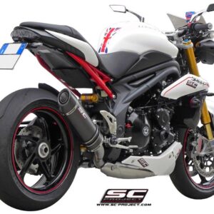 Oval carbon exhaust, low mount - SPEED TRIPLE 1050 (2011 - 2015)