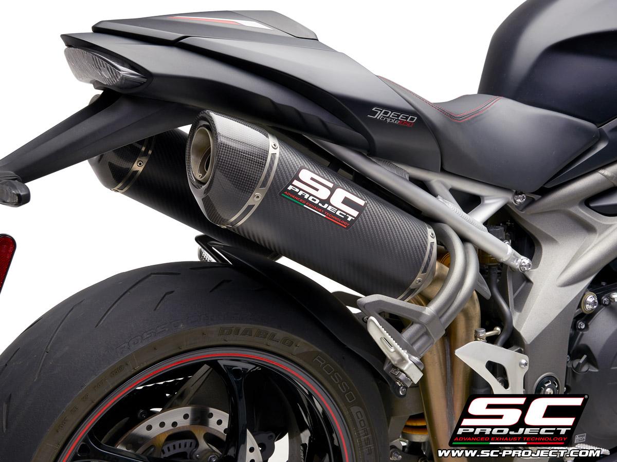Pair of Oval carbon exhaust - SPEED TRIPLE 1050 (2018 - 2020) - S - RS - Bild 3