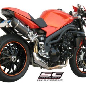 Pair of Oval carbon exhaust - SPEED TRIPLE 1050 (2005 - 2006)