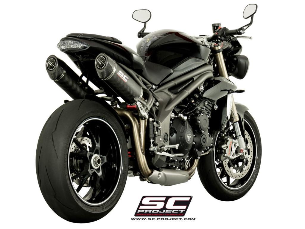 Pair of Oval titanium exhaust - SPEED TRIPLE 1050 (2016 - 2017) - S - R
