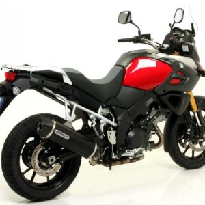SUZUKI DL 1000 V-STROM 14 HOMOLOGATED ALUMINIUM DARK MAXI RACE-TECH SILENCER WITH CARBON END CAP FOR ORIGINAL COLLEC.