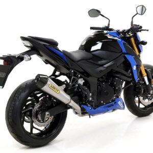 SUZUKI GSR 750 11/13 HOMOLOGATED STEEL X-KONE SILENCER WITH CARBON END CAP + LINK PIPE FOR ORIGINAL AND ARROW COLLEC.