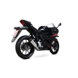Suzuki GSX-R 125 / GSX-R 150 2017-2020 Red Power Full System Brushed Stainless Steel Sleeve