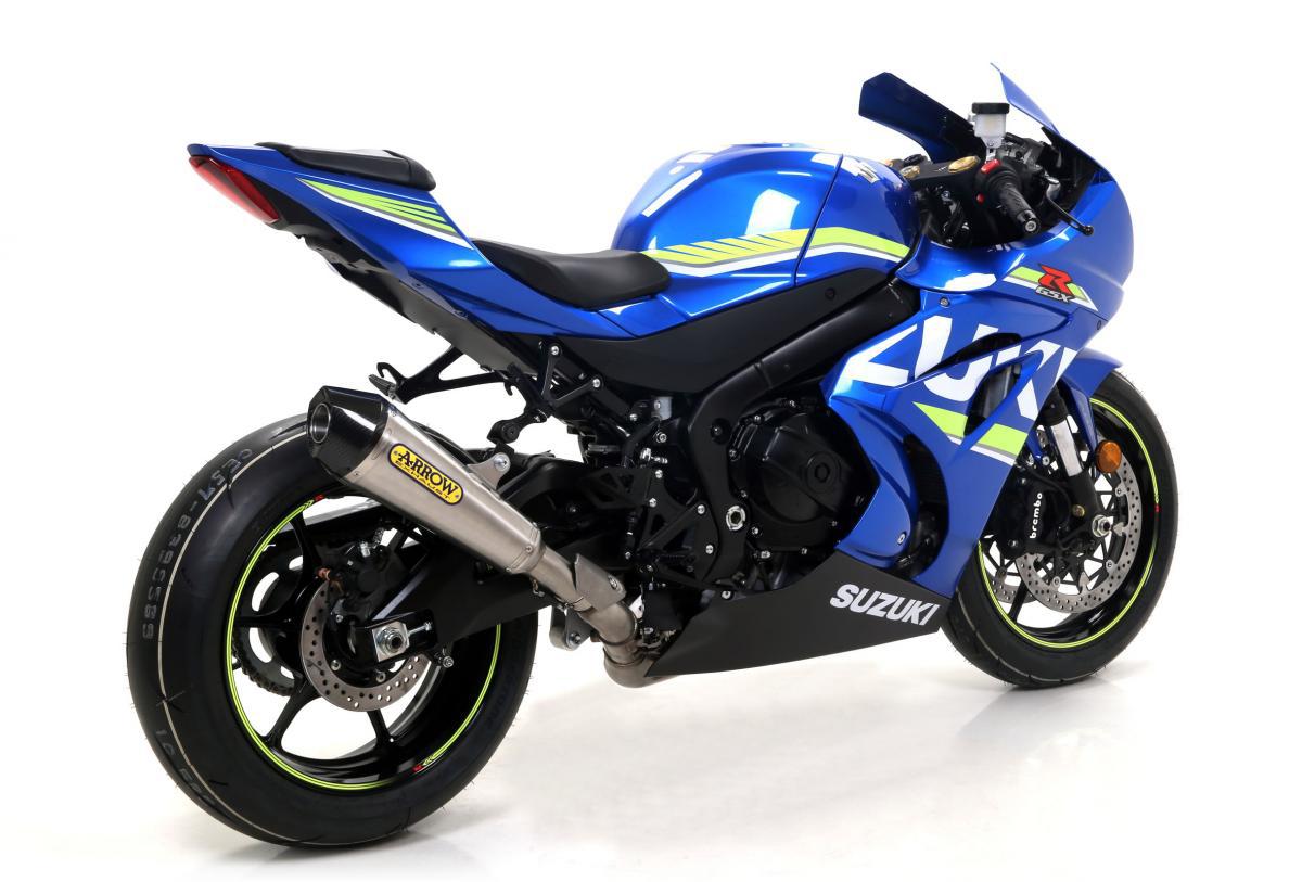 SUZUKI GSX-R 1000 17 HOMOL. NICHROM X-KONE SILENCER WITH CARBON END CAP FOR ORIGINAL AND ARROW COLLECTORS