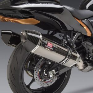 SUZUKI HAYABUSA 2022 Race R-77 Dual Stainless Slip-On Exhaust, w/ Onyx Mufflers and Carbon End-caps