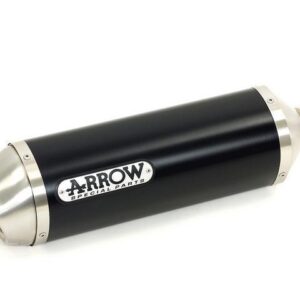 SUZUKI V-STROM 250 HOM. ALUMINIUM DARK RACE-TECH SILENCER WITH WELDED LINK PIPE FOR ORIGINAL AND ARROW COLLECTORS