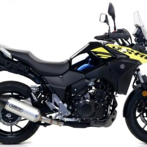 SUZUKI V-STROM 250 HOM. ALUMINIUM RACE-TECH SILENCER WITH WELDED LINK PIPE AND CARBON END CAP