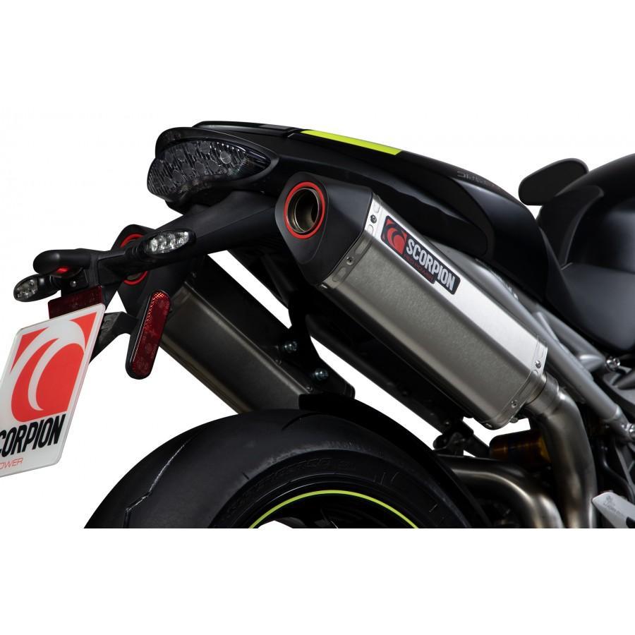 Triumph Speed Triple R / Speed Triple S / Speed Triple RS 2018-2020 Serket Parallel Slip-on (Pair) Brushed Stainless Steel Sleeve