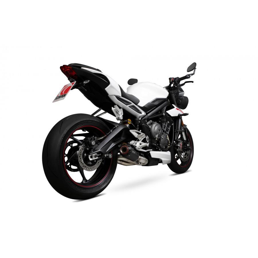 Triumph Street Triple 765 R / Street Triple 765 S / Street Triple 765 RS 2017-2019 Red Power Slip-on Black Ceramic Coated Sleeve