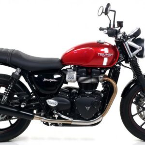 TRIUMPH STREET TWIN 900 17/18 HOM. NICHROM DARK RH+LH PRO-RACING SILENCERS FOR ORIGINAL AND ARROW COLLECTORS