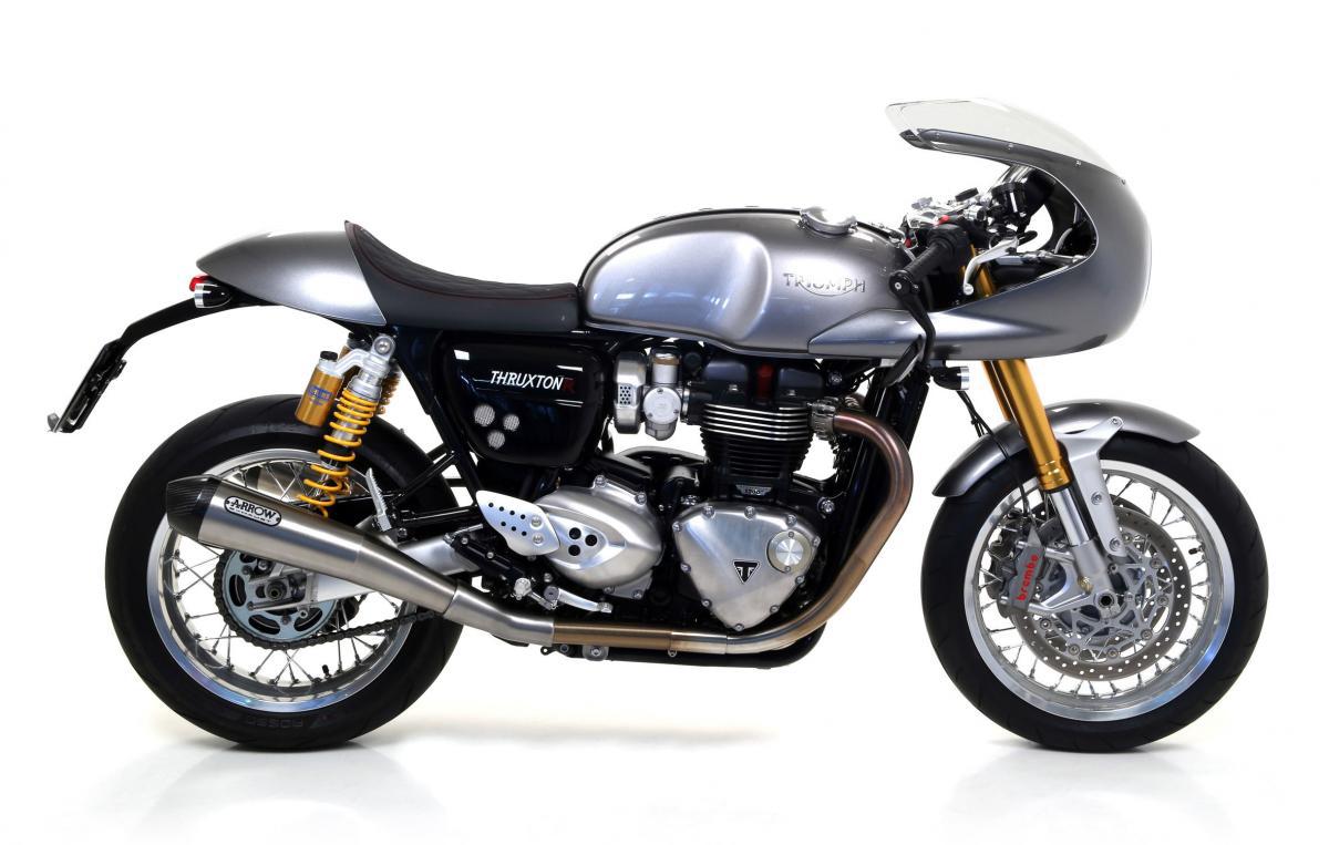 TRIUMPH THRUXTON/SPEED TWIN 1200/1200R HOMOLO.NICHROM PRO-RACE RH+LH SIL. WITH CARBON END CAP FOR ORIGIN.COLLECTOR - Bild 2
