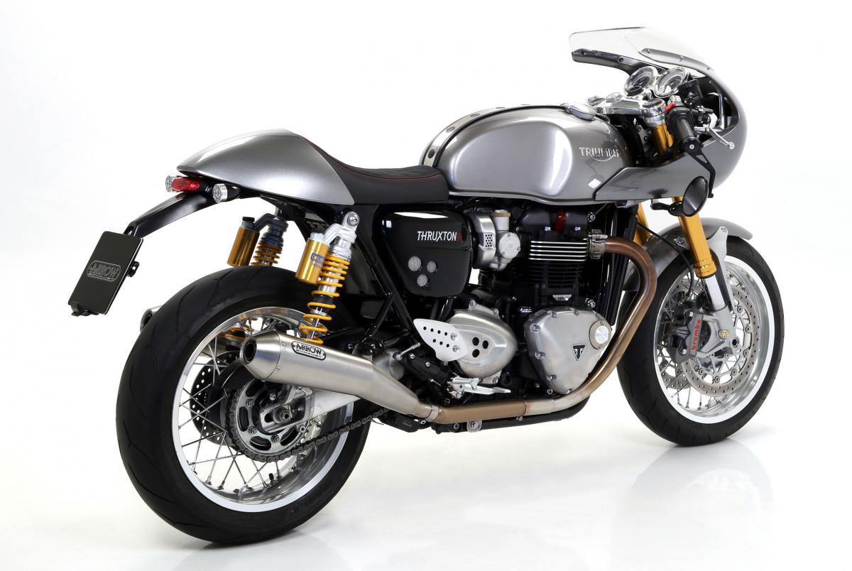 TRIUMPH THRUXTON/SPEED TWIN 1200/1200R HOMOLO. NICHROM PRO-RACE RH+LH SILENCERS FOR ORIGINAL COLLECTORS