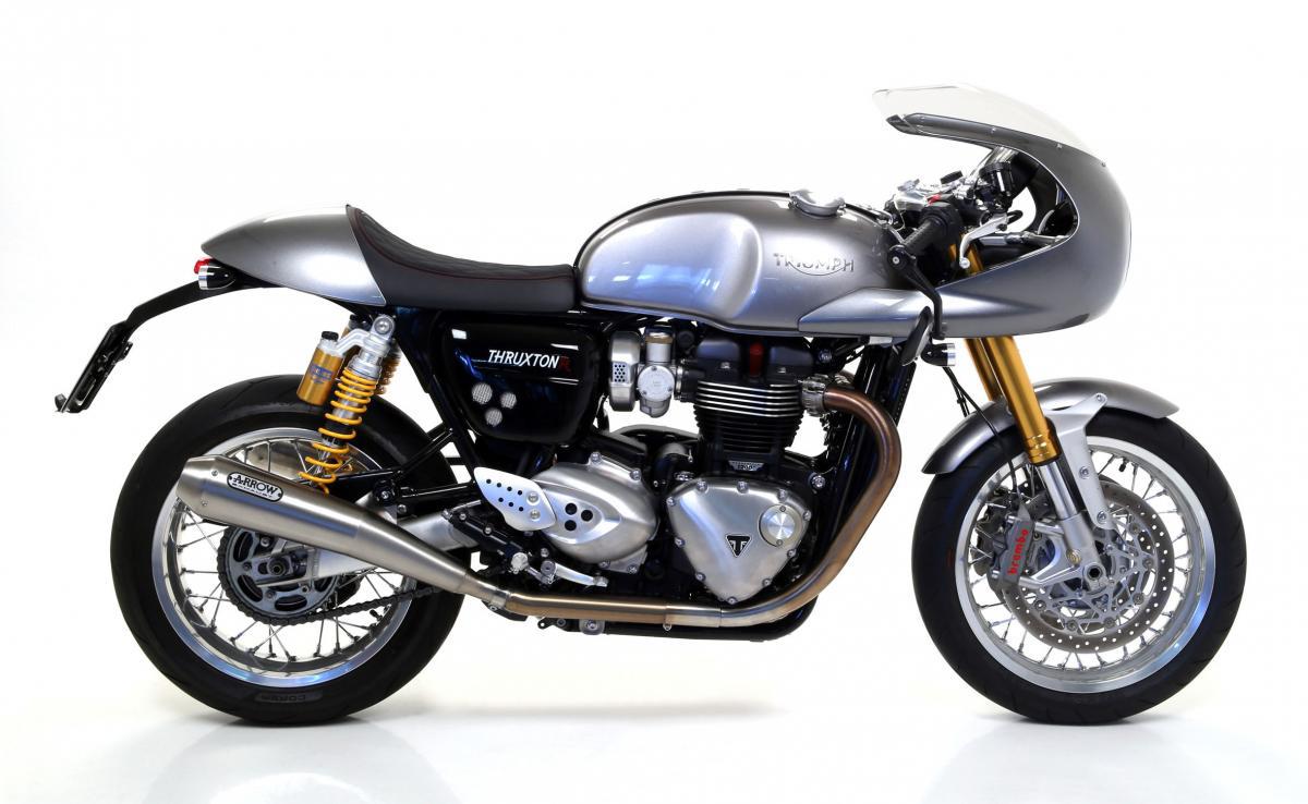 TRIUMPH THRUXTON/SPEED TWIN 1200/1200R HOMOLO. NICHROM PRO-RACE RH+LH SILENCERS FOR ORIGINAL COLLECTORS - Bild 2