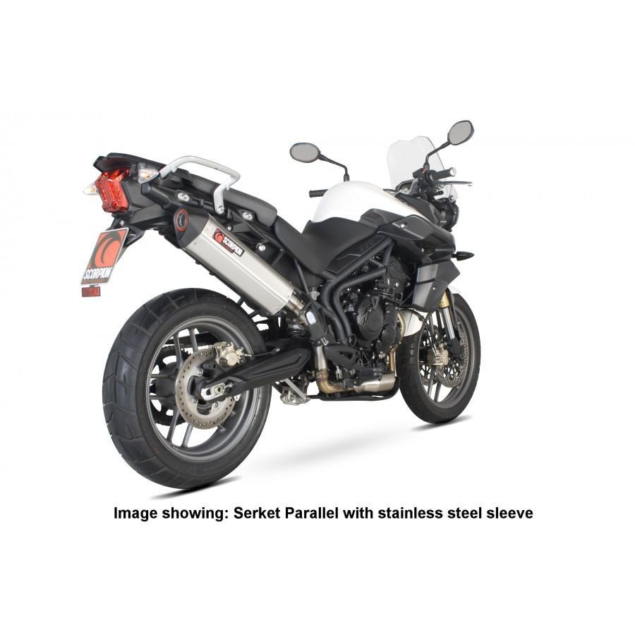 Triumph Tiger 800 2011-2016 Serket Parallel Slip-on Brushed Stainless Steel Sleeve