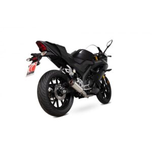 Yamaha YZF-R125 2019-2020 Red Power Full System Brushed Stainless Steel Sleeve