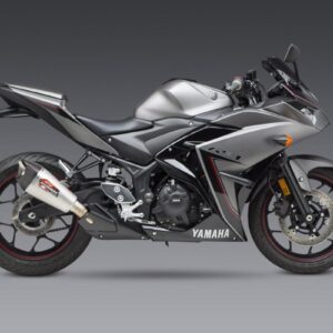 YZF-R3 15-24 / MT-03 20-24 AT2 Stainless Slip-On Exhaust, w/ Stainless Muffler