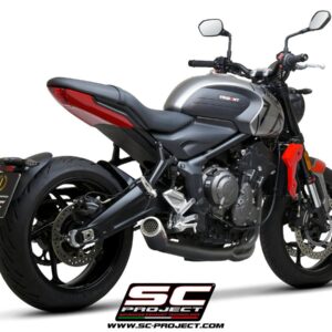 CR-T muffler, carbon fibre, with full 3-1 exhaust system Stainless Steel Aisi 304, matt-black ceramic painting - Racing