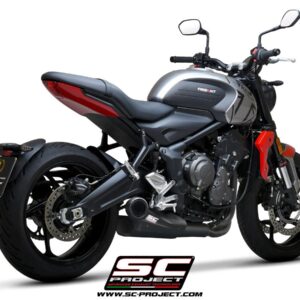 3-1 Stainless steel full exhaust system, matt black, with STR-1 exhaust - TRIDENT 660 (2021 - 2024)